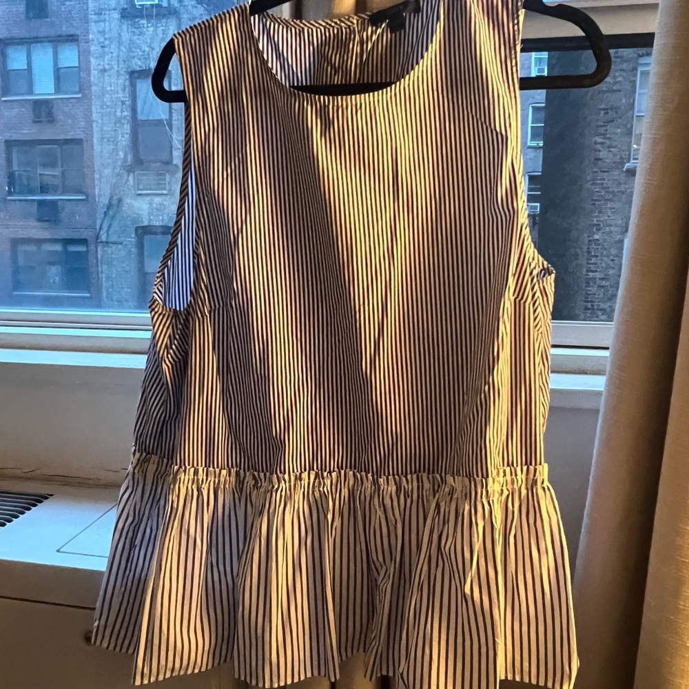 Striped Sleeveless Peplum Top